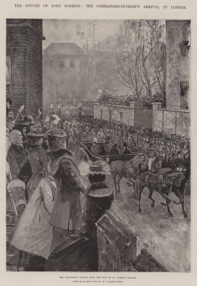 総司令官がロンドンに到着したロバーツ卿の帰還 作： Henry Charles Seppings Wright